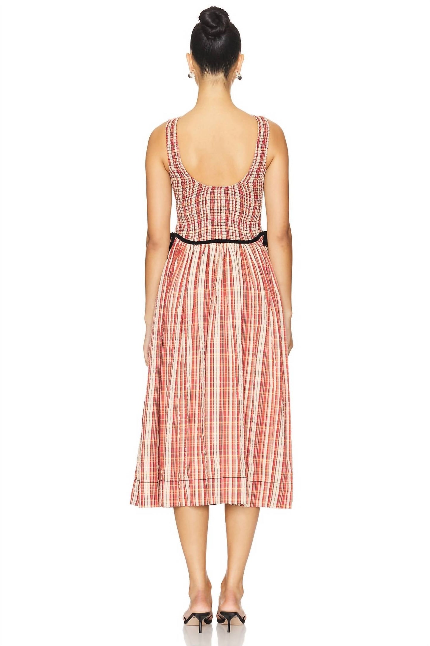 Free People - Nightingale Smocked Plaid Midi Dress