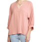 Entro - Placket V-neck Top