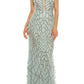 Adrianna Papell - Beaded Plunge Long Evening Dress