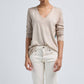 Avant Toi - V Neck Pullover With Watercolor Print Back Silk Top