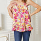 Double Take - Floral Ruffle Hem Top