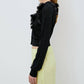 Meimeij - Short Length Cardigan With Fabric Flowers