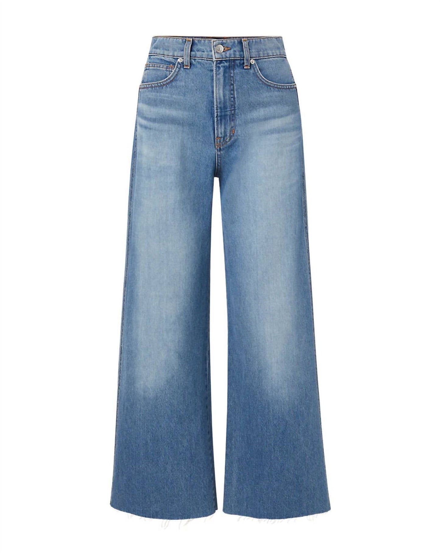 Veronica Beard - TAYLOR CROPPED HIGH RISE WIDE LEG JEANS