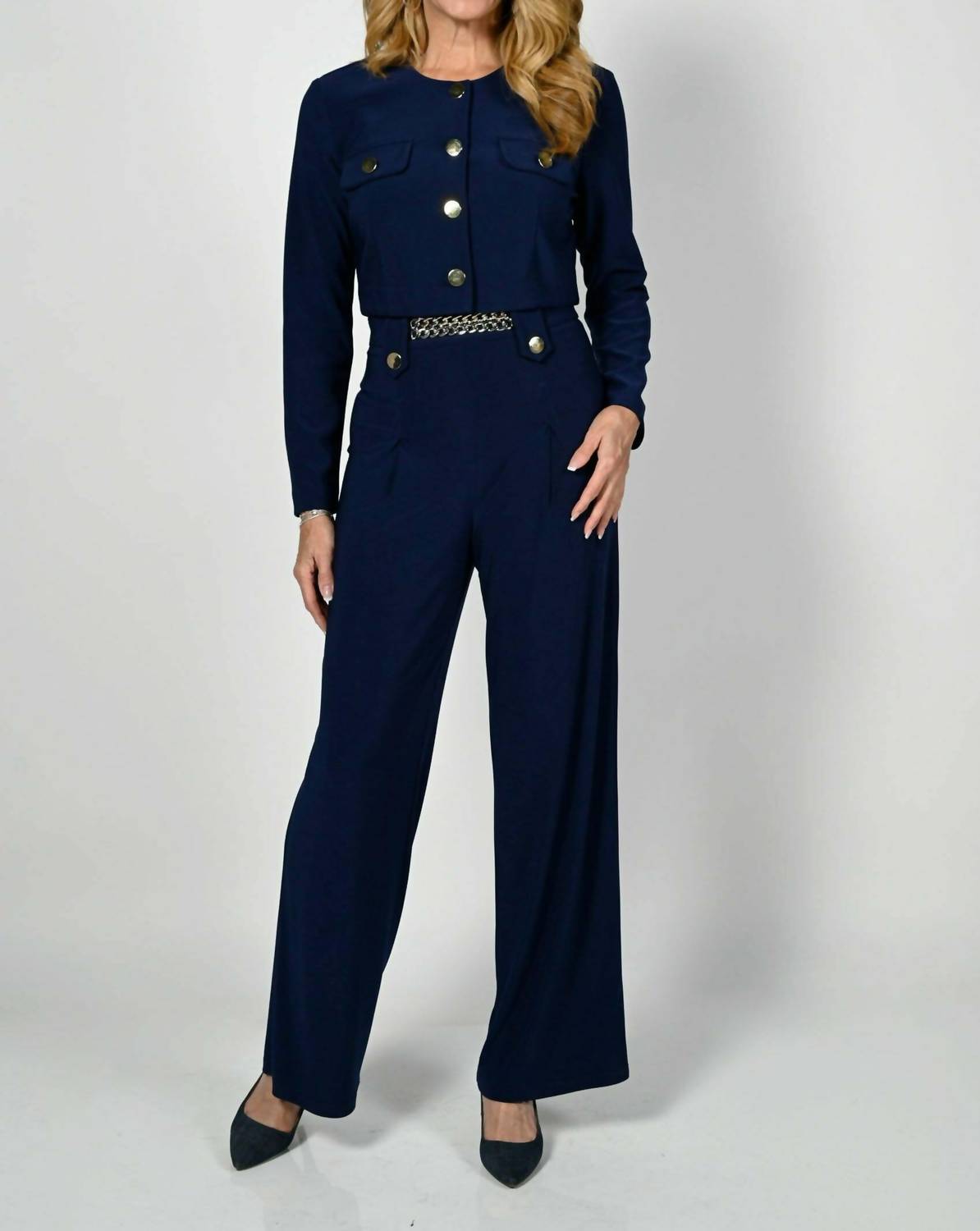 Frank Lyman - Front Pockets Knit Jacket