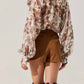 Astr - Cinthia Sheer Bow Tie Top