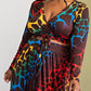 The Curve La - Plus Size Long Sleeve Surplice Wrap Top And Maxi Skirt Set