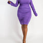 The Curve La - Plus Size All Over Shirred Mock Neck Dress