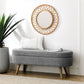 Ottoman Oval Storage Bench with Rubber Wood Legs