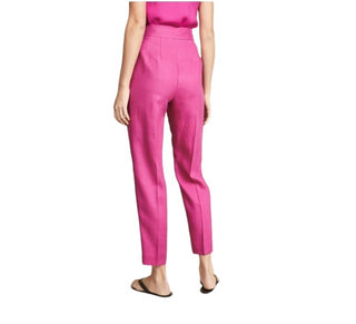 Teoria - Calça de linho de cintura alta Calça pop plissada