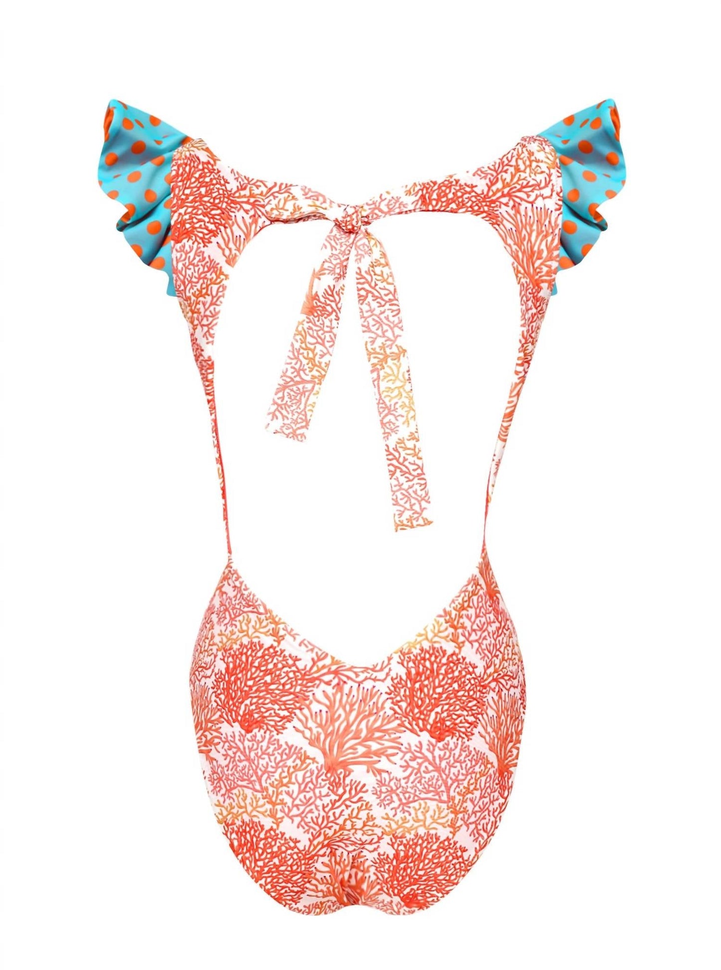 Lia Sahara - Women's Cut Out One Piece + Reversible Ruffles