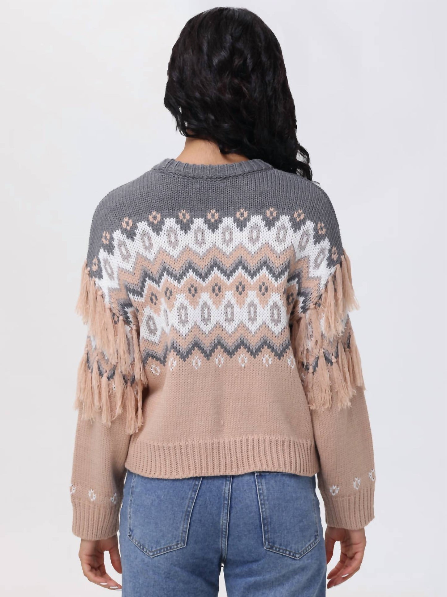 525 America - Fringe Fair Isle Sweater