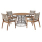 Durable Outdoor Dining Chair Set with Acacia Wood Frame and Wicker Seat