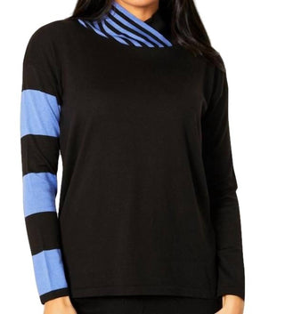 Angel Apparel - Stripe Funnel Neck Sweater
