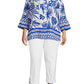 Multiples - Flounce Sleeve Print Jacket (Plus Size)