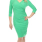 Joseph Ribkoff - Faux Wrap Ruched Bodycon Dress