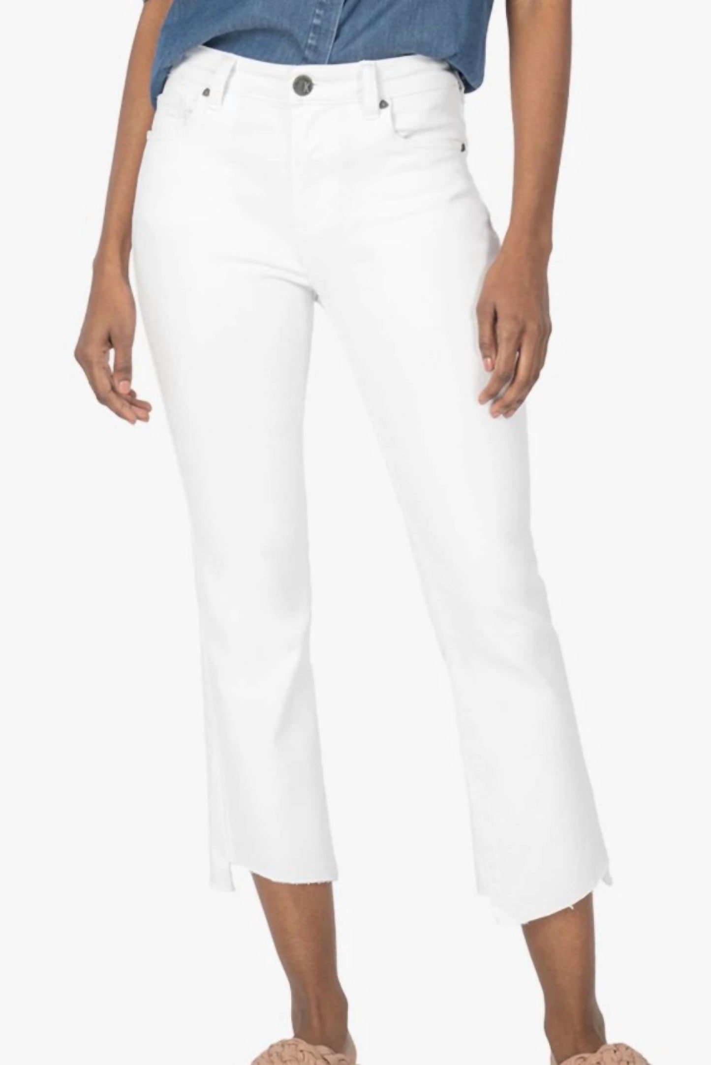 Kut From The Kloth - Kelsey High Rise Ankle Flare Step Raw Hem Jeans
