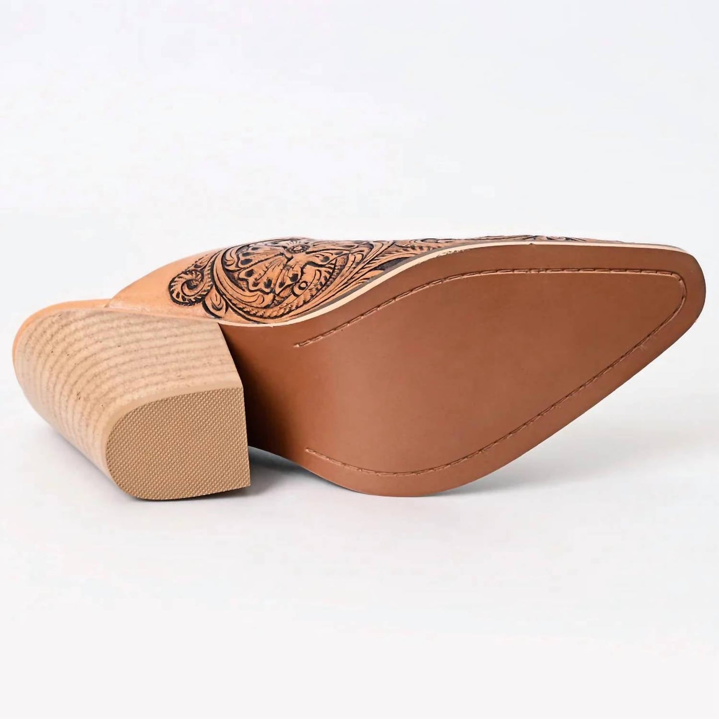 American Darling - Women's Floral Hand Curved Western Leather Sliper Loafer