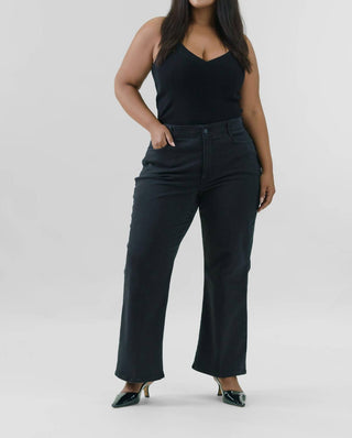 Nydj - Calça jeans larga com cintura alta e perna larga