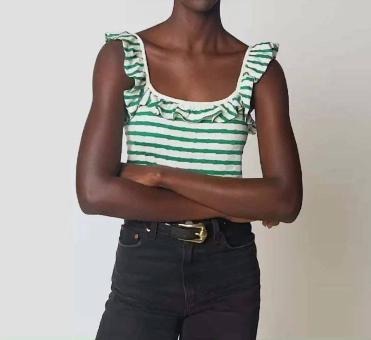 Nation Ltd - Rosa Stripe Ruffle Tank Top