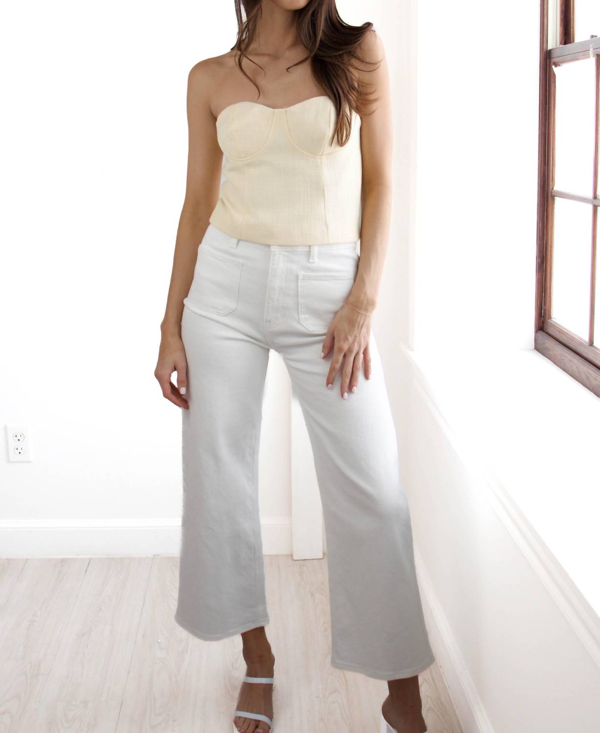 2.7 August Apparel - Tweed Strapless Top