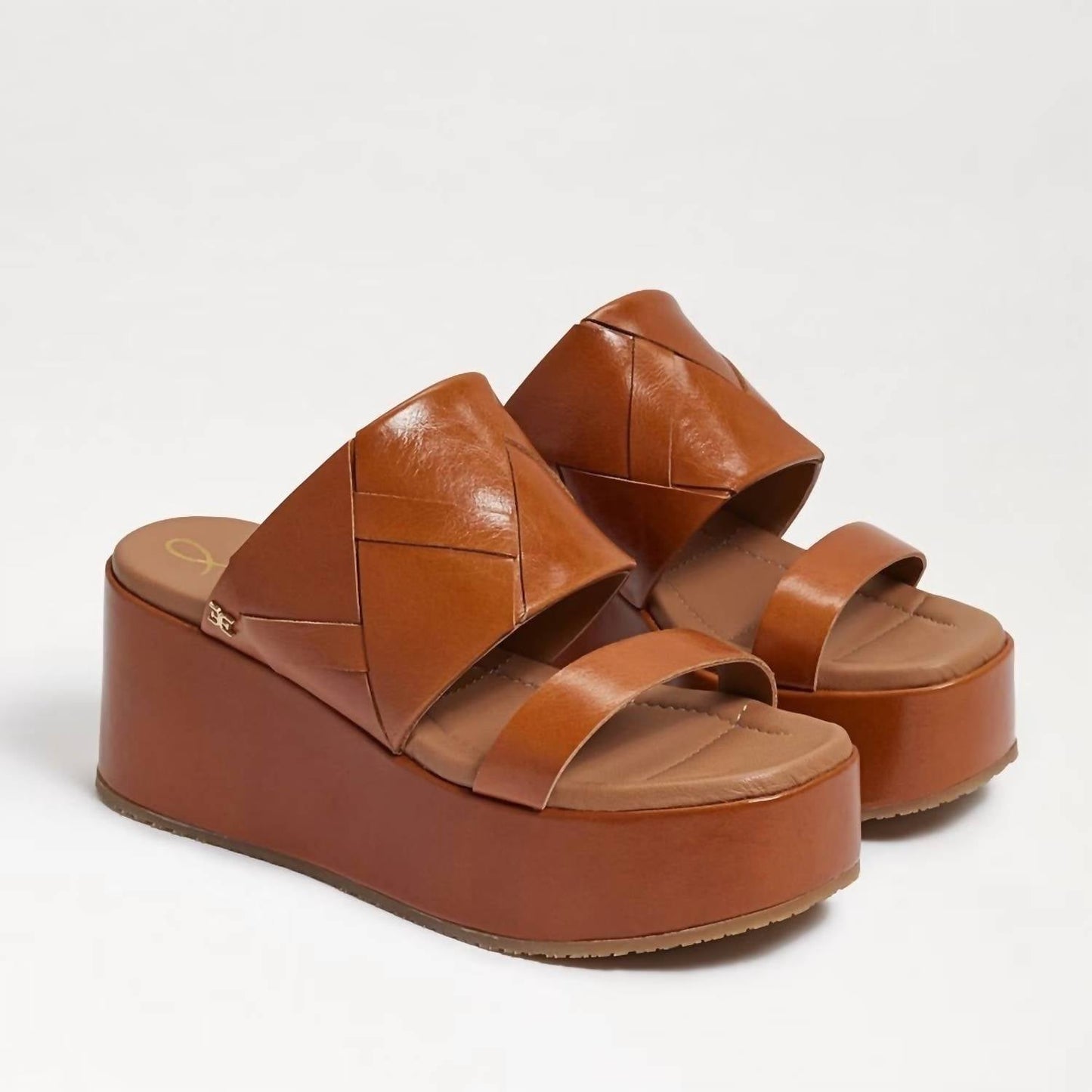 Sam Edelman - Women's Sasha Slip On Open Toe Strappy Wedge Heel Sandals