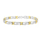 10k Yellow Gold Plated Sterling Silver 1/4 cttw Diamond Infinity and X Link Bracelet (I-J Clarity, I2-I3 Color) - Size 7.25"