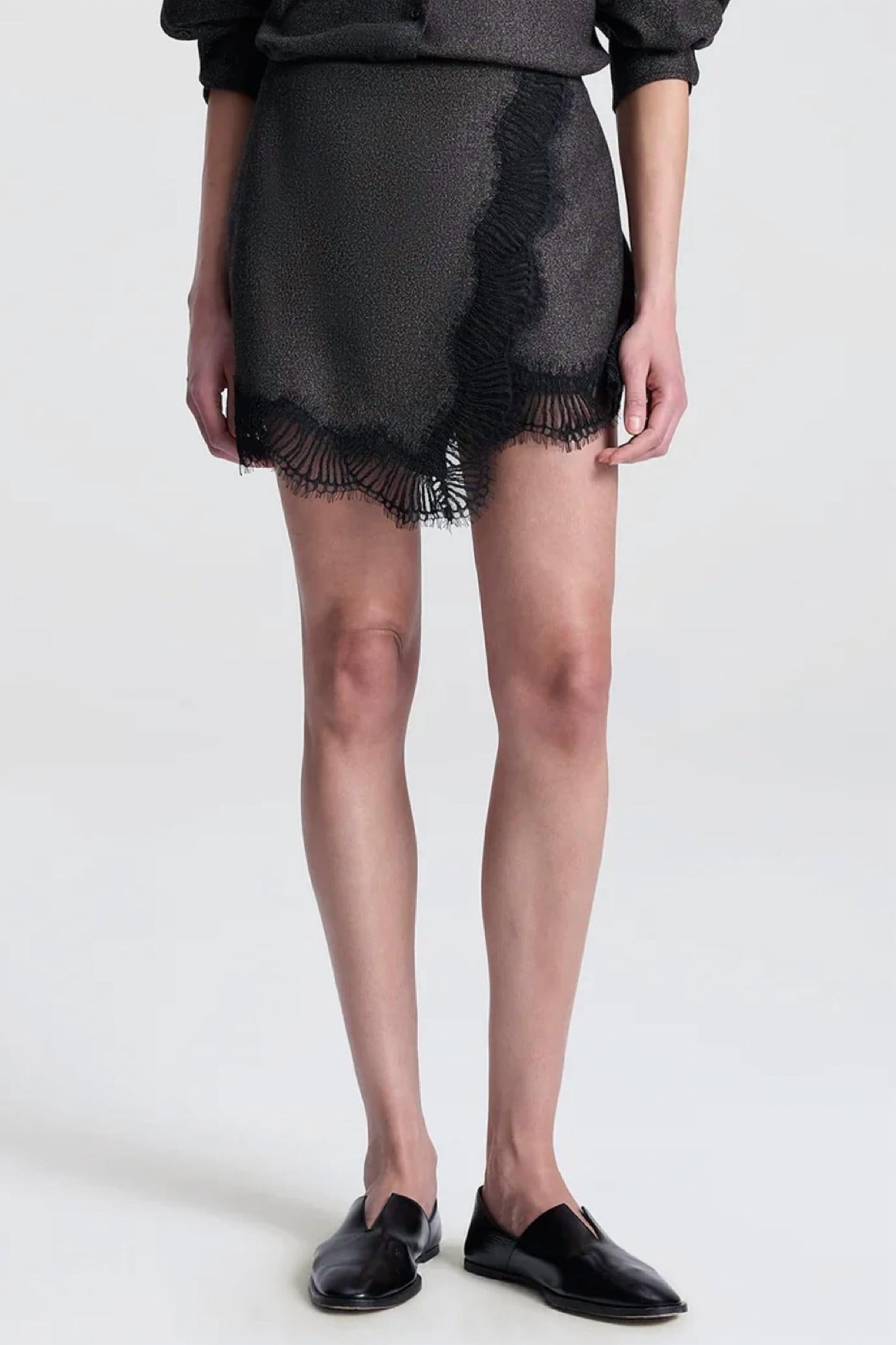 A.L.C. - Sophia Wool Marled Lace Mini Skirt