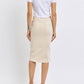 Judy Blue - High Waist Garment Dyed Criss-Cross Front Slit Long Skirt