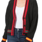 Zenana - Contrast Trim Cable Knit Cardigan