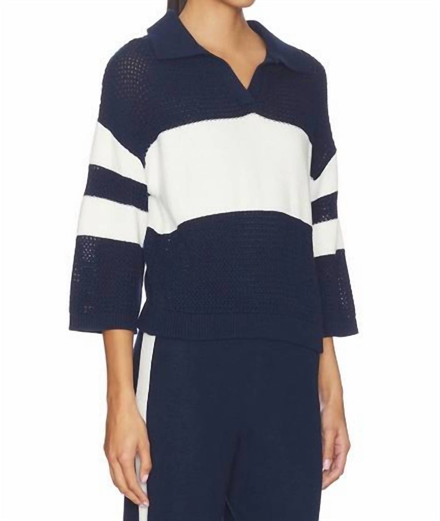 525 America - Zuri Johnny Collar Mesh Rugby Pullover