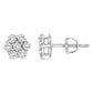 14K White Gold 1/2 cttw Round-Cut Diamond Floral Stud Earrings (I-J Color, SI2-I1 Clarity)