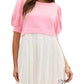 Entro - Brenda Two-Tone Pleated Eyelet Mini Dress