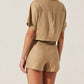 Astr - Deborah Linen Blend Safari Top