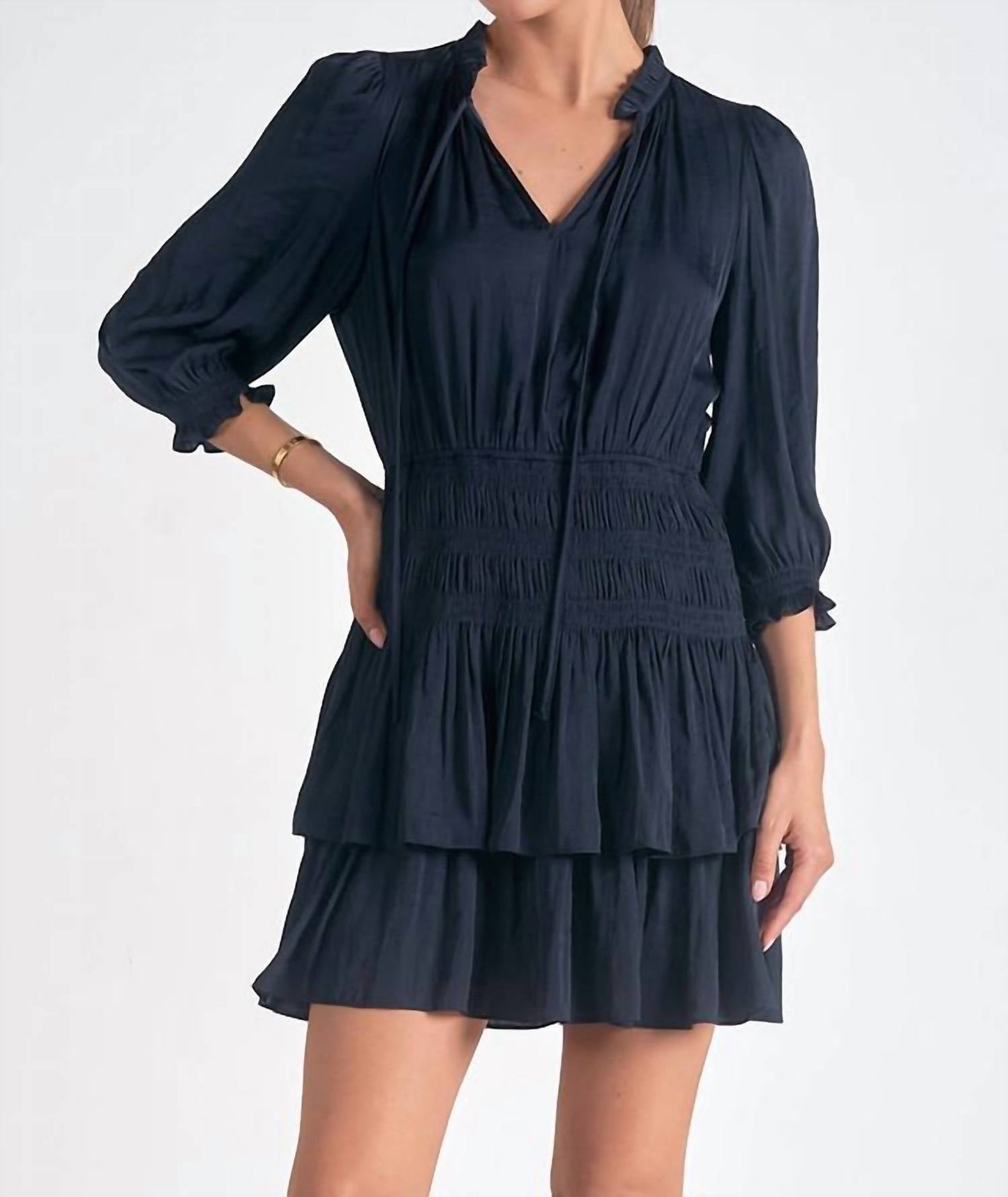 Elan - Smocked Satin Dress