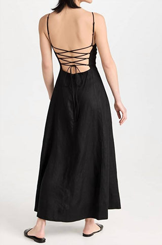 Enza Costa - Vestido de linho com costas abertas e renda