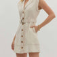 Entro - Contrast Stitch Belted Mini Dress
