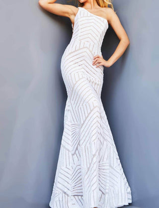 Jovani - Vestido geométrico com lantejoulas