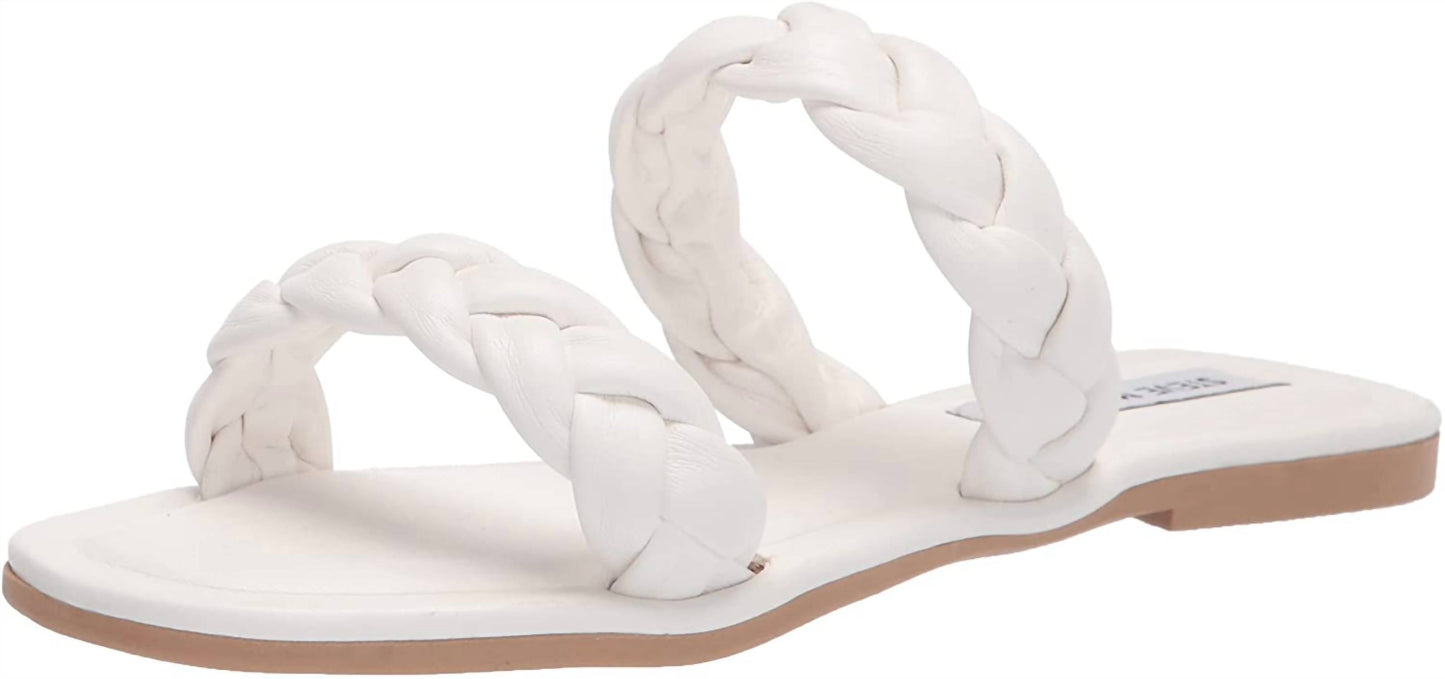 Steve Madden - Women's Persia Chunky Braid Detail Double Toe-straps Flats Slide Mule