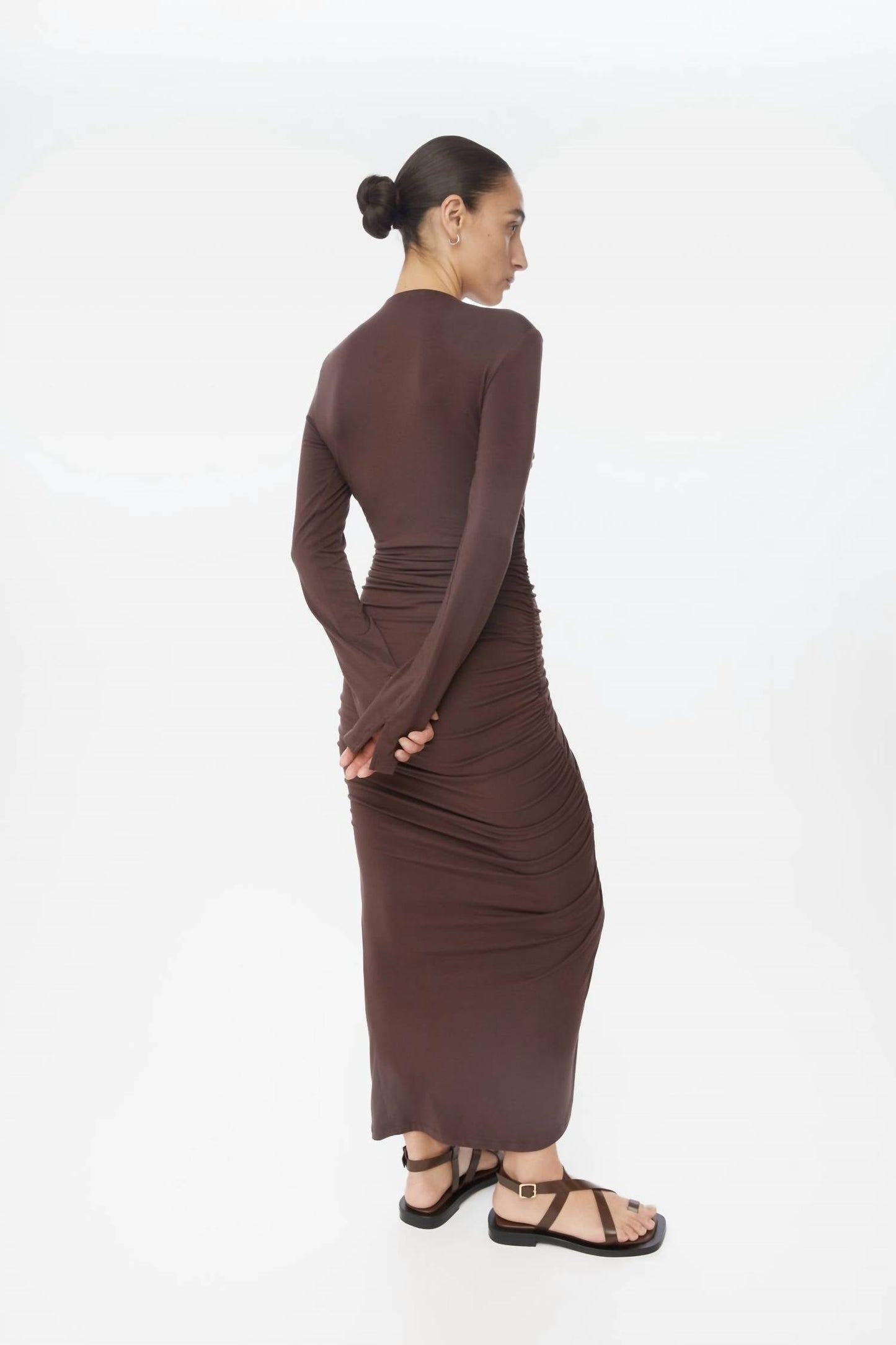 Dāl The Label - Ruched Asymmetric Midi Dress