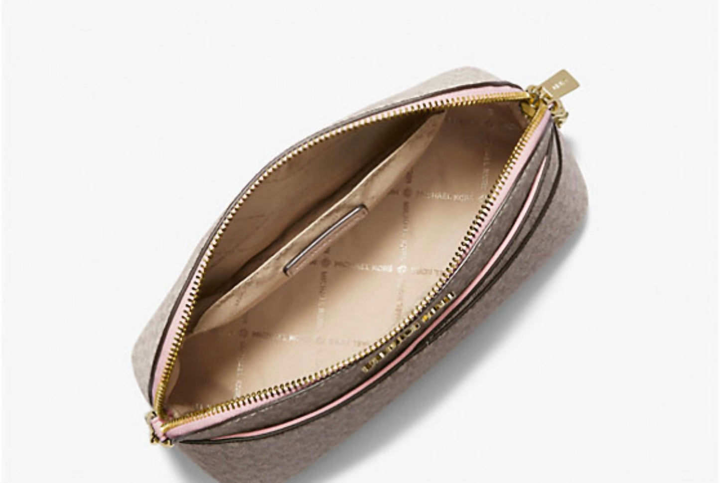 Michael Kors - Bolsa transversal Jet Set Travel média com logotipo Dome (BAUNILHA)