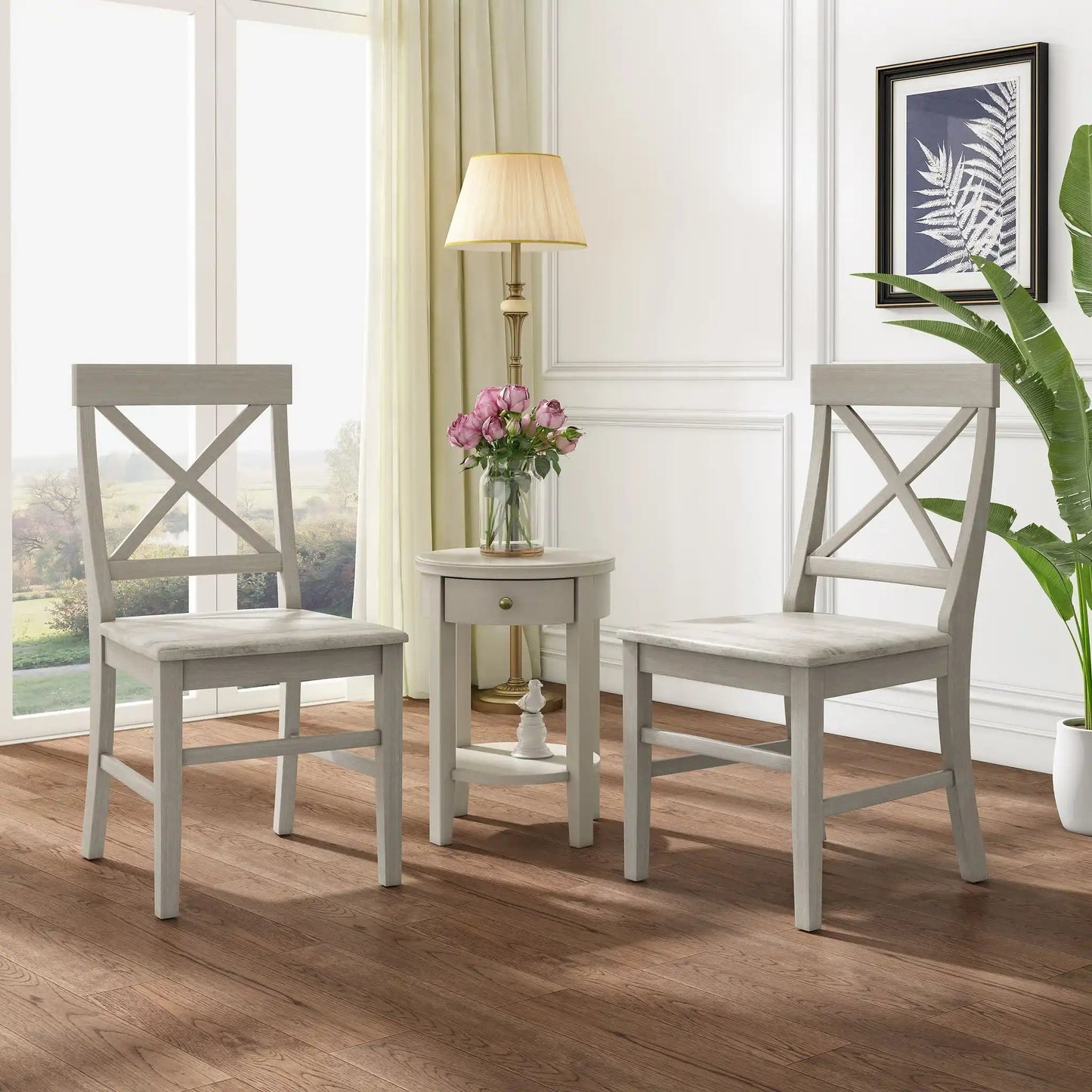 Plethora Dining Chair With X-Shaped Back (Set of 2)