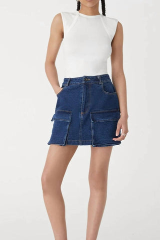 Misha - Aled Denim Pocket Mini Skirt
