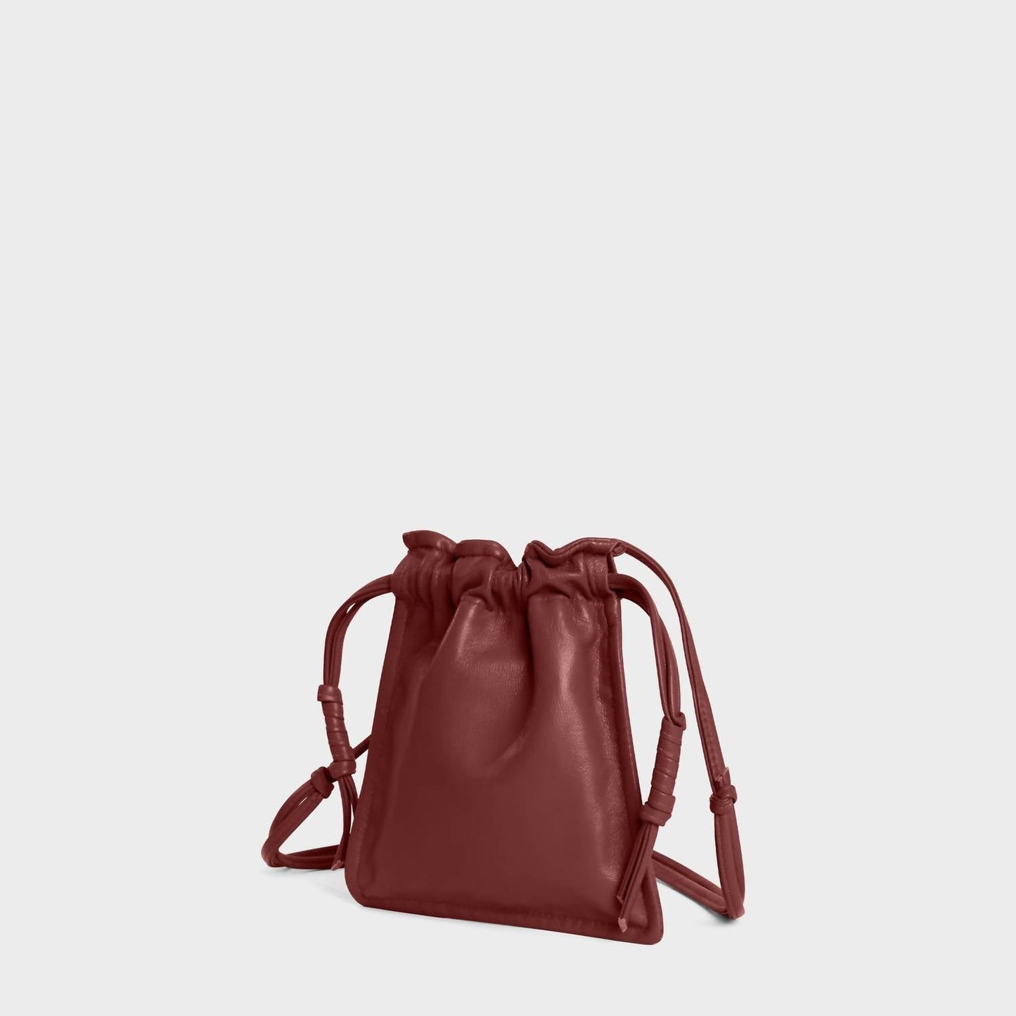 Lemiz - Women's Mini Bowie Drawstring Leather Bag