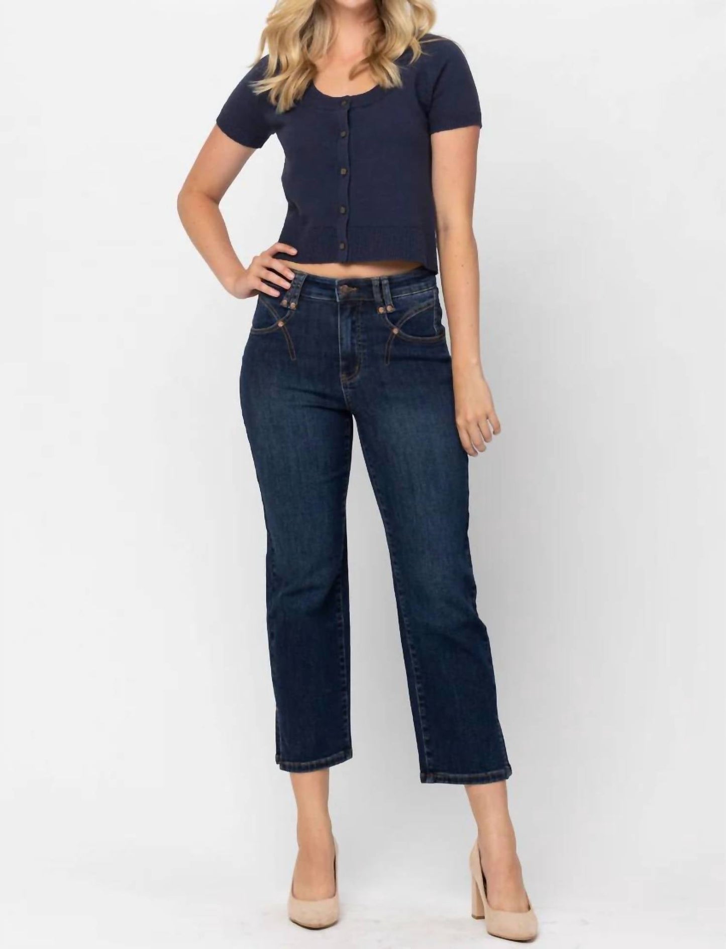 Judy Blue - Center Stage High Rise Cropped Denim Jeans