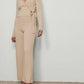 Apricot - Rib Knit Wrap Top Beige