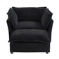 Modern Armchair Sofa 47" Cozy Upholstered Sofa Chair with Movable Ottoman