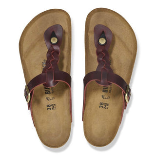 Birkenstock - Sandálias femininas Gizeh em couro trançado e oleado