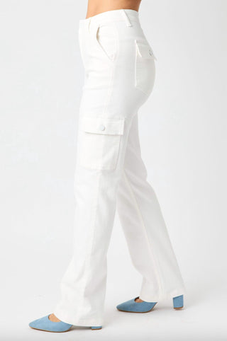 Judy Blue - Calça Jeans Cargo de Perna Reta