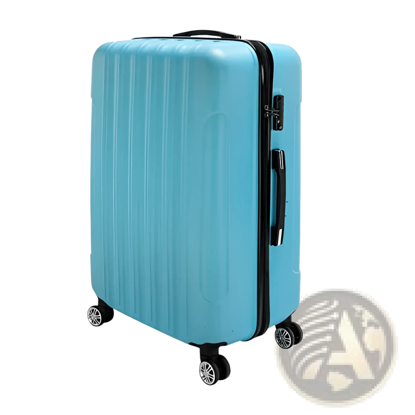 3-in-1 Blue Textured Rolling Hardshell Suitcase Set