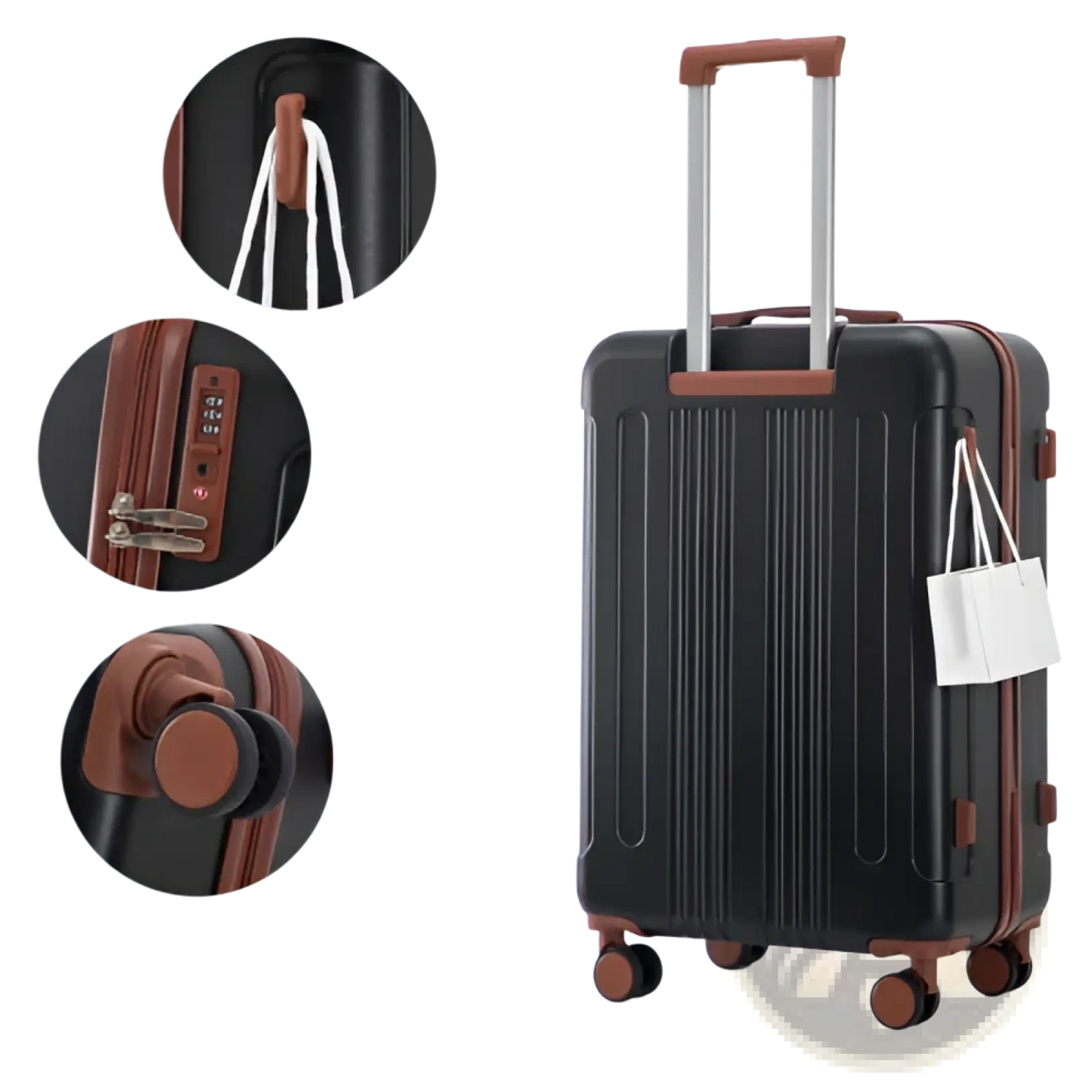 3 Piece Abs Spinner Luggage Set with Tsa Lock